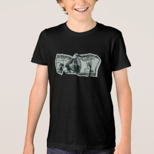 Modern Crumpled $100 Bill Design Tri-Blend Shirt
