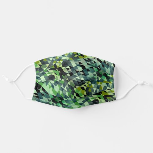Modern Crystal Camo Green Pattern Cool Camouflage Adult Cloth Face Mask