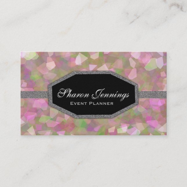 Modern Crystal Glitter Business Card (Front)