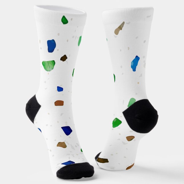 Modern Crystal Terrazzo Pattern Socks (Angled)