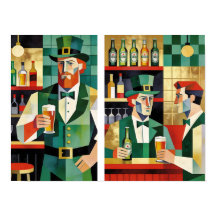 Modern Cubist Irish Pub Poster