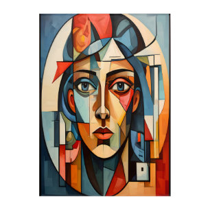 Modern Cubist Portrait Geometric Acrylic Print