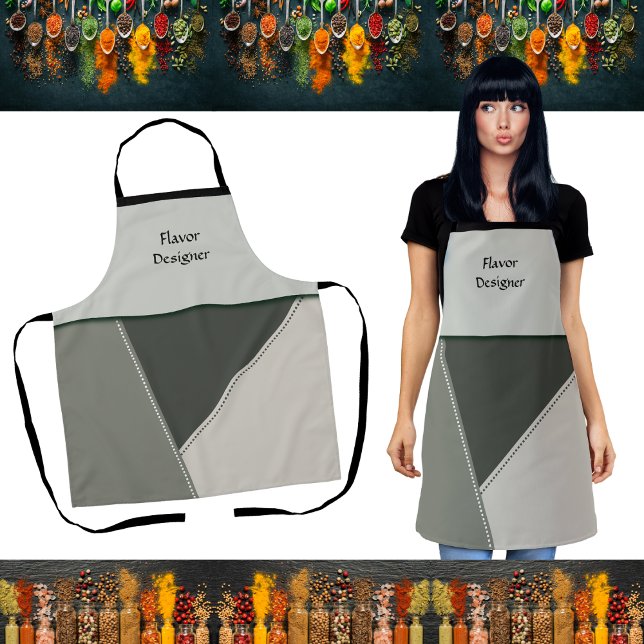 Modern Culinary Style All-Over Print Apron (Modern Culinary Style Geometric Apron)