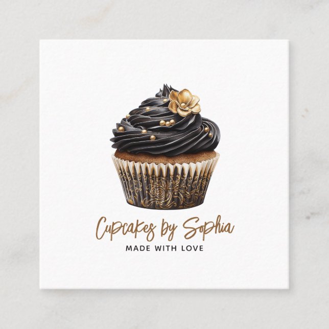 Modern Cupcake Baker Dessert Caterer Business Card (Front)
