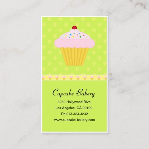 Modern Cupcake Bakery Pattern Business Card