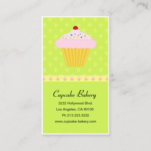 Cupcake Bakery vertical Business Card