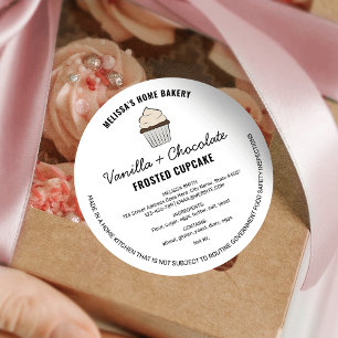 Modern Cupcake Cake Bakery Cottage Law Label