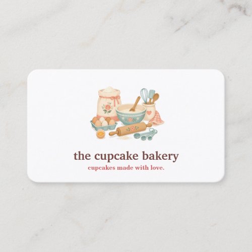 Modern Cupcake Logo Bakery Chef Catering Confetti Business Card
