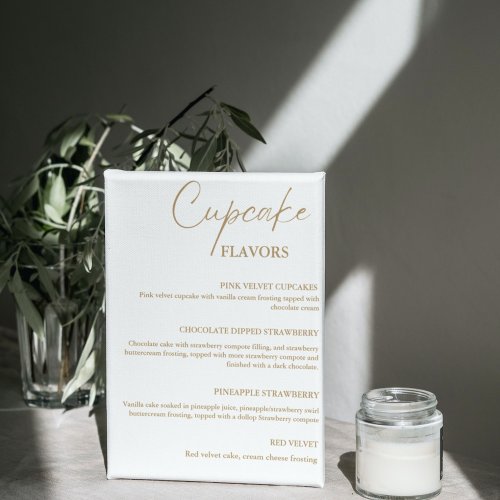 Modern  Cupcake  wedding menu sign dessert sign