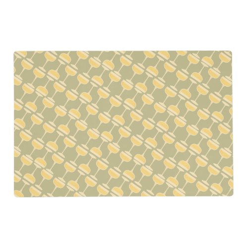 Modern Cups Pattern Laminated Placemat 