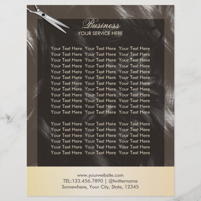 Modern Curly Hair Elegant Hair Salon Brochures Flyer (Front)