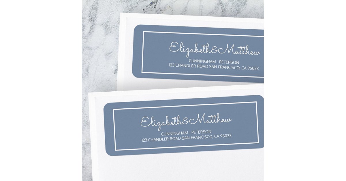 Modern Cursive Script on Frame Return Address Label | Zazzle