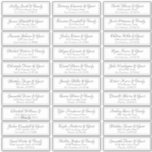 Modern Cursive Script Wedding Guest Names Address Sticker<br><div class="desc">Composed of simple serif and modern cursive script typography. These elements are simple,  elegant,  and modern. This has 30 stickers. 
 
 This is designed by White Paper Birch Co. exclusive for Zazzle.
 
 Available here:
 http://www.zazzle.com/store/whitepaperbirch</div>