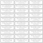 Modern Cursive Script Wedding Guest Names Address Sticker<br><div class="desc">Composed of simple serif and modern cursive script typography. These elements are simple,  elegant,  and modern. This has 30 stickers. 
 
 This is designed by White Paper Birch Co. exclusive for Zazzle.
 
 Available here:
 http://www.zazzle.com/store/whitepaperbirch</div>