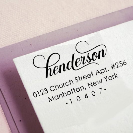 Modern Cursive Self-Inking Return Address Stamp  (Front)