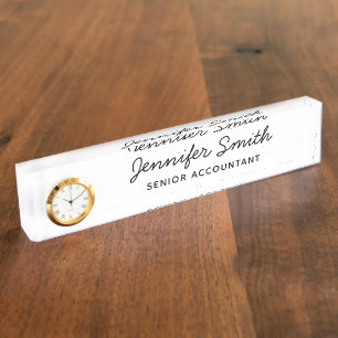 Modern Cursive Style Font Desk Name Plate