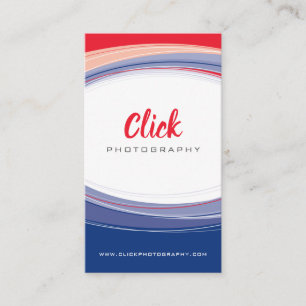 MODERN CURVE DESIGN minimal trade red navy blue Business Card