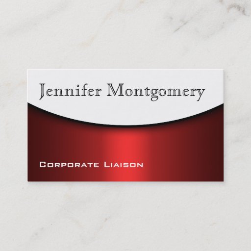 Customizable Modern Curve Red Black &amp; White Business Cards