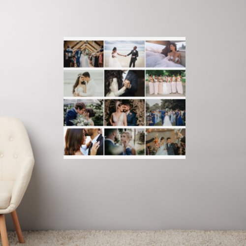 Modern Custom 12 Photo Collage Family Love Couple  Wall Decal