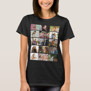 Modern Custom 12 Photo Collage Family Personalized T-Shirt