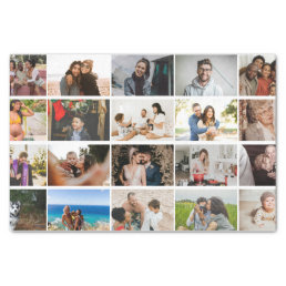 Modern Custom 12 Photo Collage Family Personalized Tissue Paper