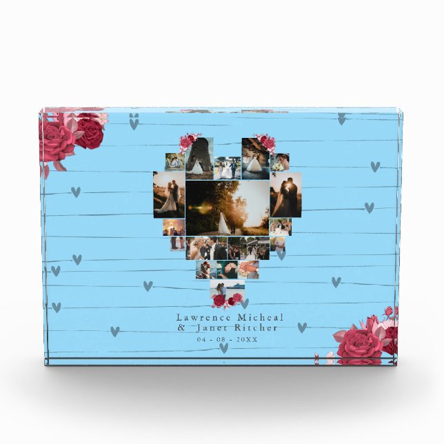 Modern custom 18 heart Shaped Photo gifts gf bf (Front)