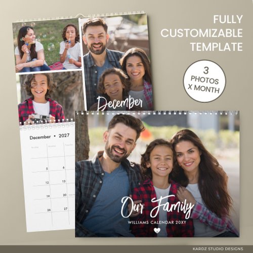 Modern Custom 2027 Family Photo Calendar