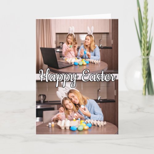Modern Custom 2_photo Family Easter Holiday Card