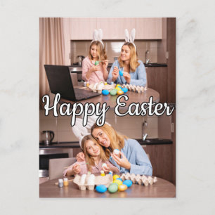 Modern Custom 2-photo Family Easter Postcard