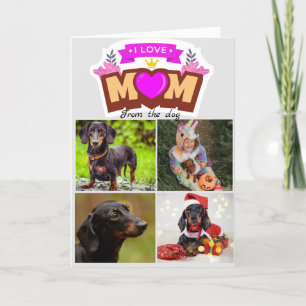 Modern custom 4 photo collage Mother's Day Letterpress Thank You Card