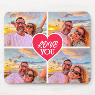 Modern Custom 4-photo Template Collage Mouse Pad