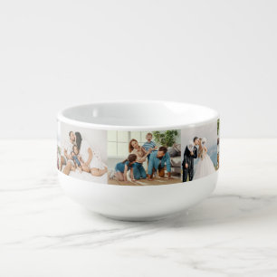 Modern Custom 7 Photo Collage Family Photos Soup Mug