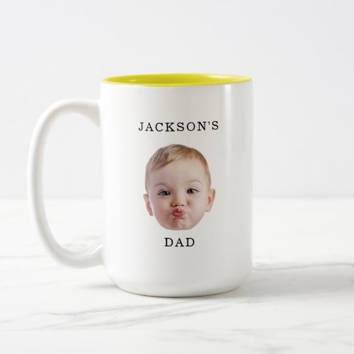 Modern Custom Baby Kid Face Child Grandma_Grandpa  Two_Tone Coffee Mug