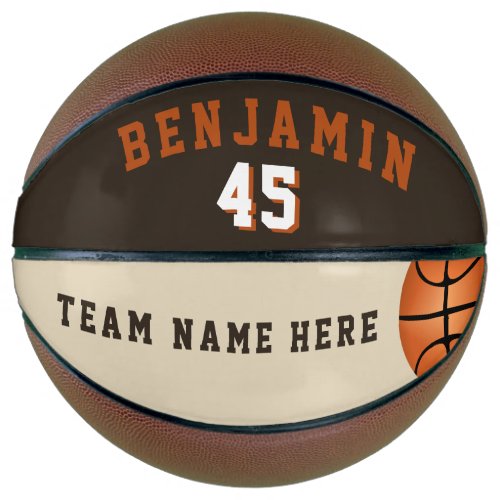 Modern Custom Basketball with Team Name Number - Modern Custom Basketball with Team Name Number. This custom and personalized basketball is a perfect gift for basketball players, teammates, coaches, your friends and family. Personalize it with your team name, number and your name. A great keepsake to remember your favorite sport. To customize the ball click the customize button and easily use the design tool.