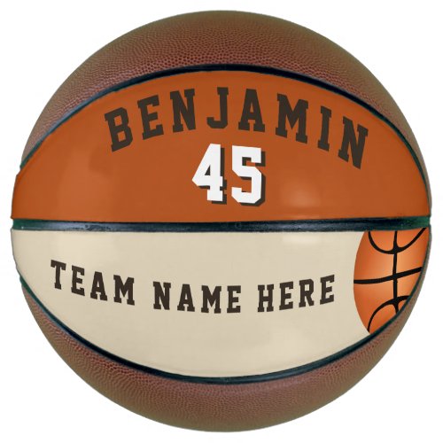 Modern Custom Basketball with Team Name Number - Modern Custom Basketball with Team Name Number. This custom and personalized basketball is a perfect gift for basketball players, teammates, coaches, your friends and family. Personalize it with your team name, number and your name. A great keepsake to remember your favorite sport.