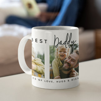 Modern Custom Best Daddy Ever | 3 Photo Coffee Mug