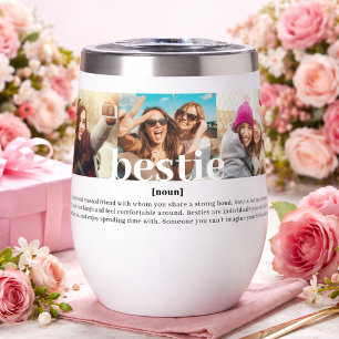 Modern Custom Bestie Meaning Best Friends Thermal Wine Tumbler