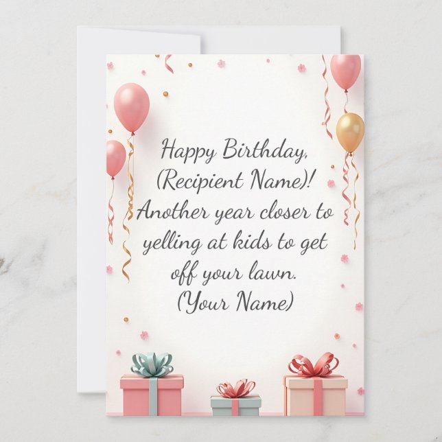 Modern Custom Birthday Card Personalized Name  (Front)