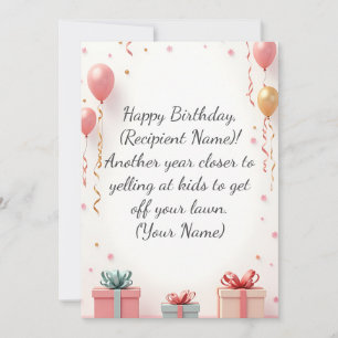 Modern Custom Birthday Card Personalized Name 