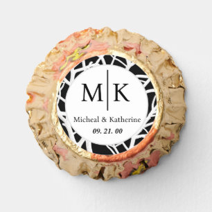 Modern Custom Black And White Branches Monogram  Reese's Peanut Butter Cups