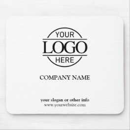 Modern Custom Black & White Company Business Logo Mouse Pad