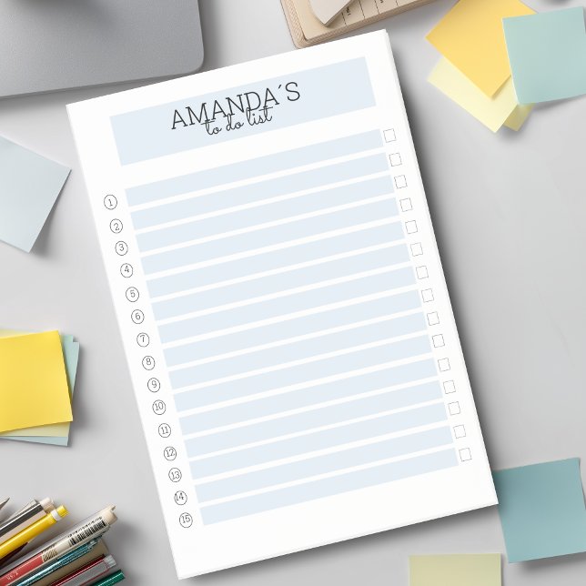 Modern Custom Blue White  Post-it Notes (Modern Custom Blue White Post-it Notes)