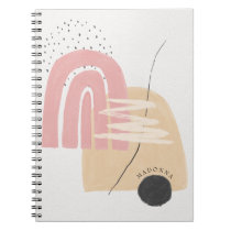 Modern Custom Blush Pink Rainbow Notebook