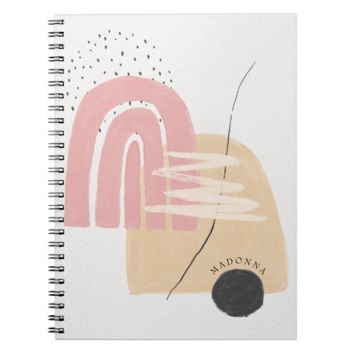 Modern Custom Blush Pink Rainbow Notebook