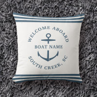 Modern Custom Boat Name Welcome Aboard Anchor Chic