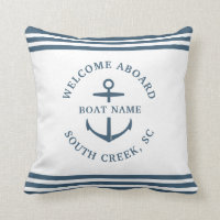 Modern Custom Boat Name Welcome Aboard Anchor Chic