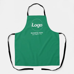 Modern Custom Branded Company Green Business Logo Apron