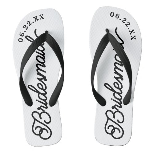 Modern Custom Bridal Party Flip Flops