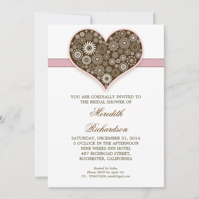 modern custom bridal shower invitation (Front)
