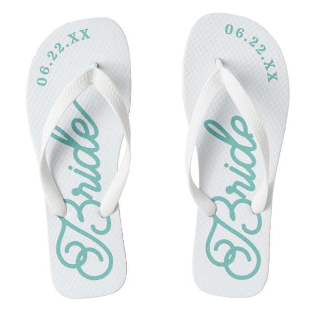 Modern Custom Bridal Wedding Color Flip Flops (Footbed)